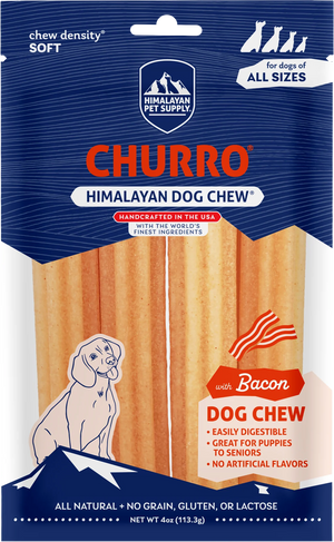 Himalayan Pet Supply yakyCHURRO with Bacon Dog Chews (4 ct) - Dog Treats 1