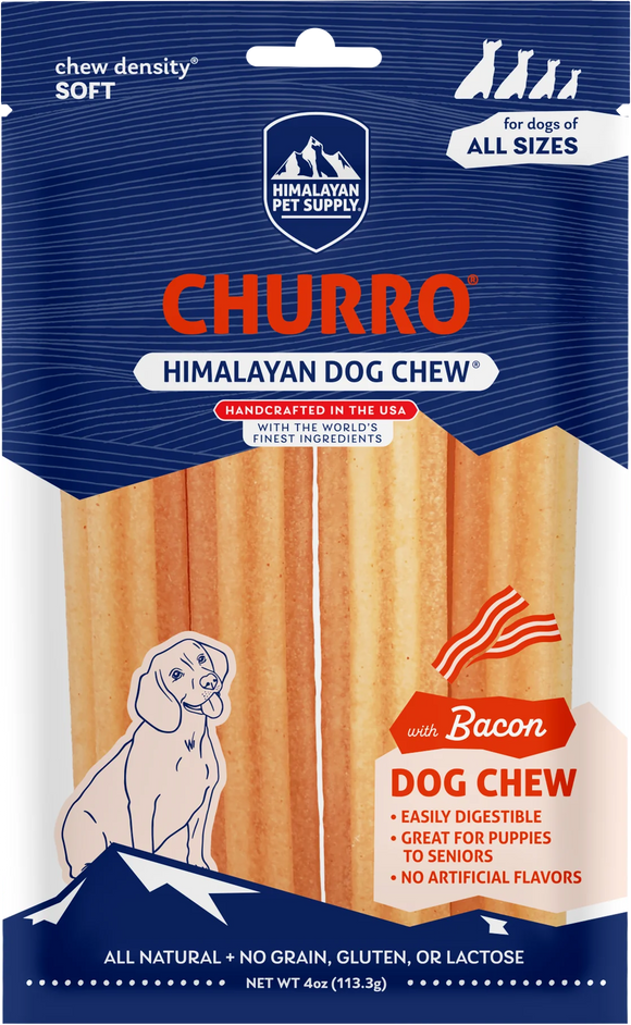 Himalayan Pet Supply yakyCHURRO with Bacon Dog Chews (4 ct) - Dog Treats 1