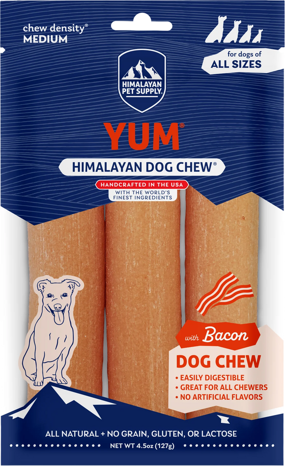 Himalayan Pet Supply yakyYUM with Bacon Dog Chews (4 ct) - Dog Treats 1