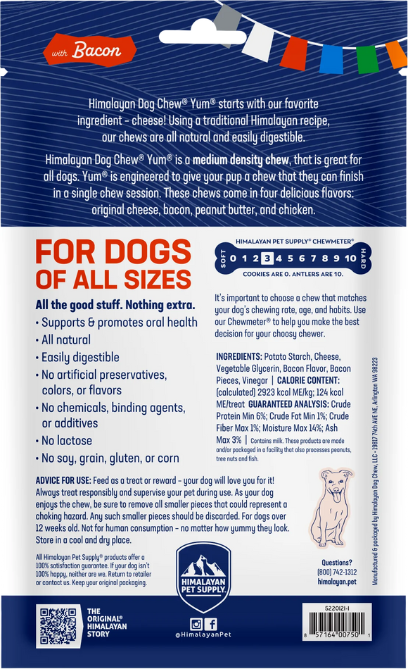 Himalayan Pet Supply yakyYUM with Bacon Dog Chews (4 ct) - Dog Treats 3