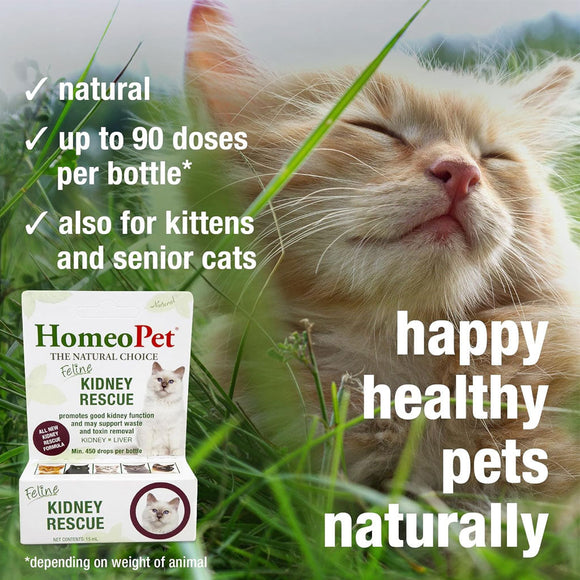 HomeoPet Feline Kidney Rescue 15-ml - Cat Health Care & Wellness 4