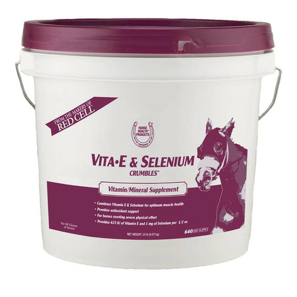 Horse Health Products Vitamin-E & Selenium Crumbles Horse Supplement - 20-lb (640 day supply) - Horse Vitamins &