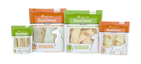 DuoClenz Enzyme-Coated Rawhide Dental Chews for Dogs