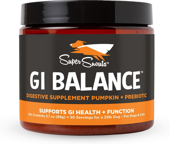 Super Snouts GI Balance Digestive Supplement Pumpkin Plus Prebiotic for Dogs & Cats, 3.1-oz