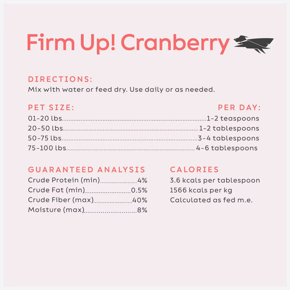 Diggin Your Dog Firm Up Pumpkin Plus Cranberry Digestive Aid for Dogs & Cats, 4-oz