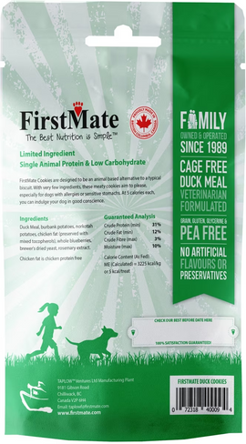 FirstMate Cage Free Duck Meal & Blueberries Grain Free Dog Treats (8 oz) - 0