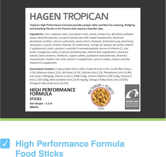 Hari Tropican High Performance Parrot Sticks, 3.3-lb