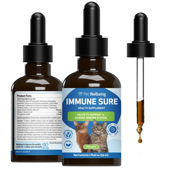Immune SURE -for Feline Immune System Support - 2 oz - Cat Supplements & Vitamins 1