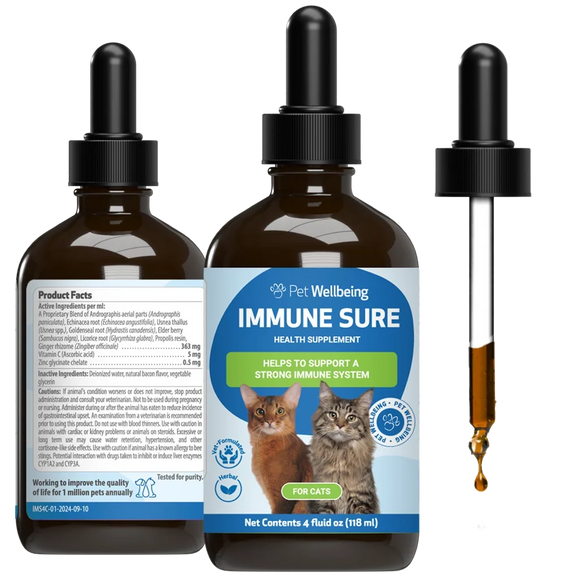 Immune SURE -for Feline Immune System Support - 4 oz - Cat Supplements & Vitamins 2