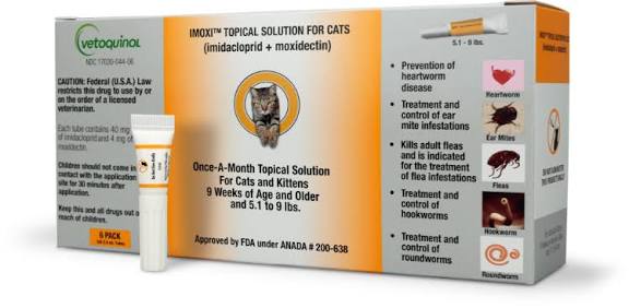 Imoxi (imidacloprid + moxidectin) Topical Solution for Cats & Kittens - Pet Medicine 3