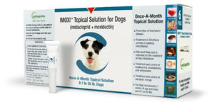 Imoxi (imidacloprid + moxidectin) Topical Solution for Dogs - 9.1-20 lbs / 3 Dose (3-mos. supply) - Pet Medicine 2