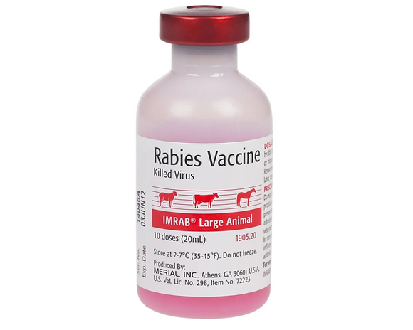 Imrab Large Animal Rabies Vaccine - 20 ml (10 doses) - Horse Vaccines 1