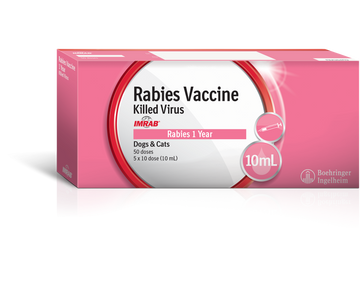 Imrab 1 Year Rabies Vaccine (10ml x 5 vials, 50 doses)