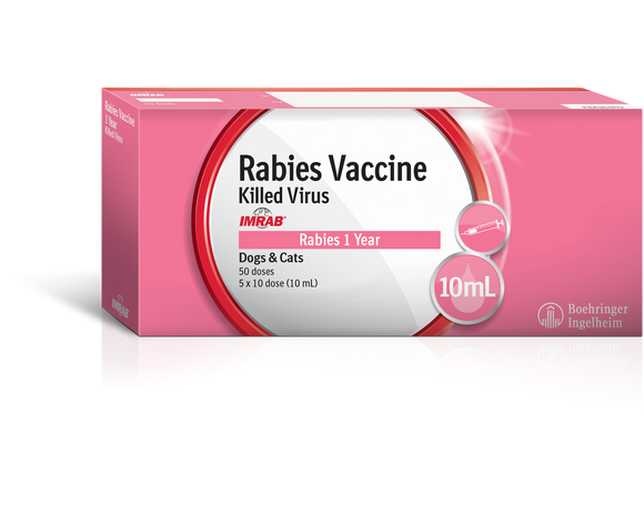 Imrab 1 Year Rabies Vaccine (10ml x 5 vials, 50 doses)