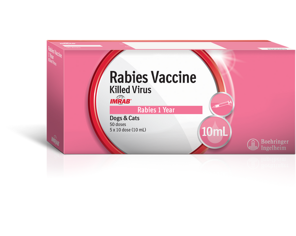 Imrab 1 Year Rabies Vaccine (10ml x 5 vials, 50 doses)
