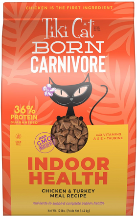 Tiki Cat Born Carnivore Indoor Health Chicken & Turkey Meal Dry Food for Cats