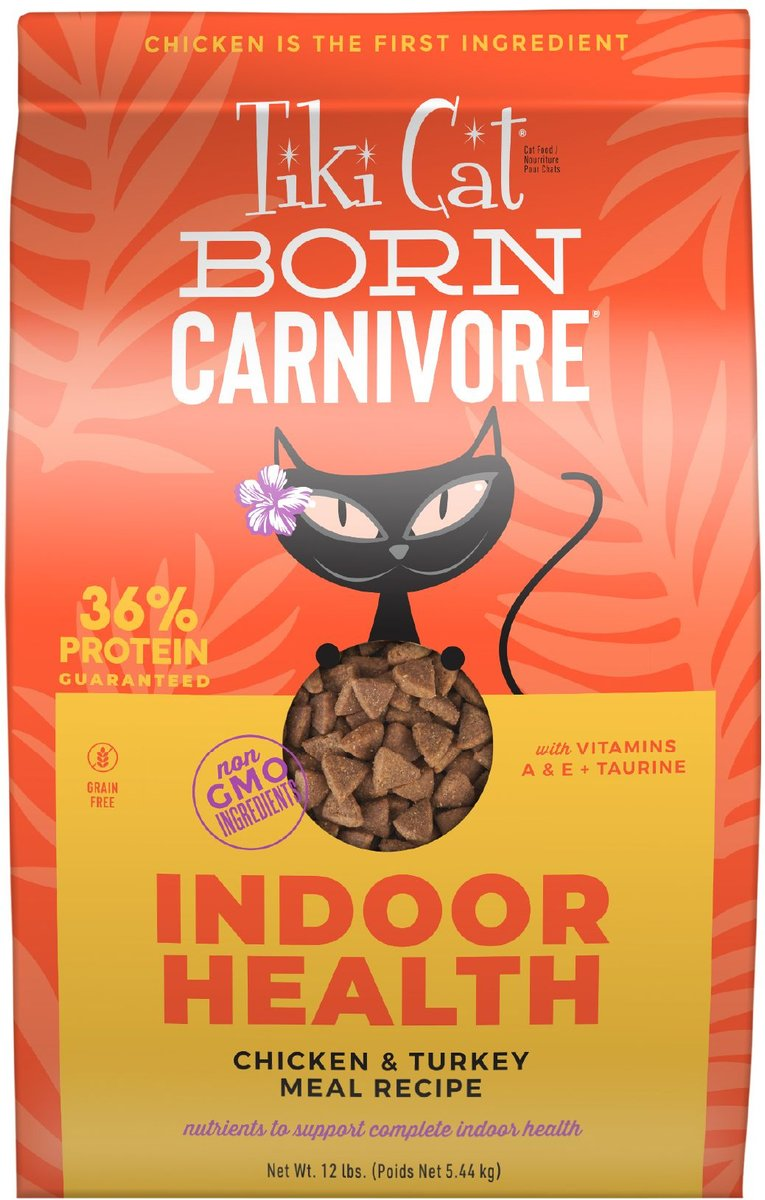 Tiki Cat Born Carnivore Indoor Health Chicken & Turkey Meal Dry Food for Cats