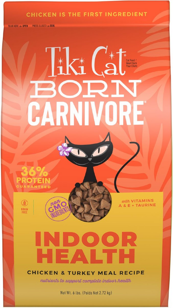 Tiki Cat Born Carnivore Indoor Health Chicken & Turkey Meal Dry Food for Cats