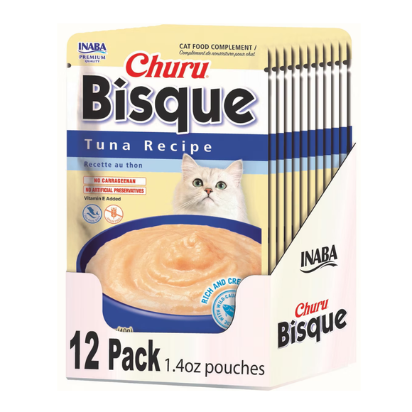 Inaba Churu Bisque (1.4 oz x 12 pouches) - Tuna Recipe - Cat Treats 1