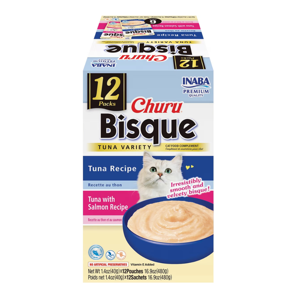 Inaba Churu Bisque (1.4 oz x 12 pouches) - Tuna Variety Pack - Cat Treats 14