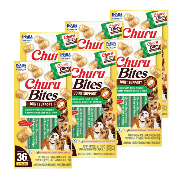 Inaba Churu Bites Joint Support Dog Treats (3 packs) - Chicken with Tuna / 6-pack - Dog Treats 10