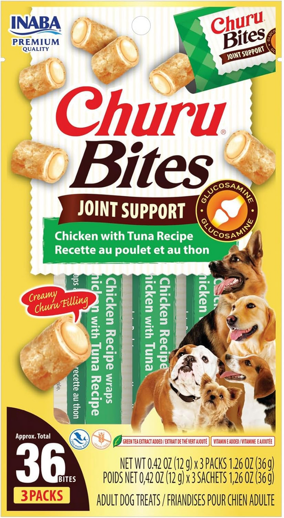 Inaba Churu Bites Joint Support Dog Treats (3 packs) - Chicken with Tuna / 1-pack - Dog Treats 16