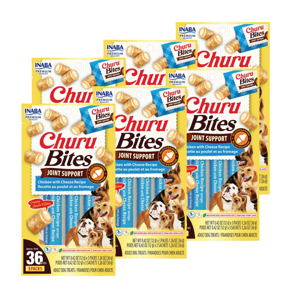 Inaba Churu Bites Joint Support Dog Treats (3 packs) - Chicken with Cheese Recipe / 6-pack - Dog Treats 12