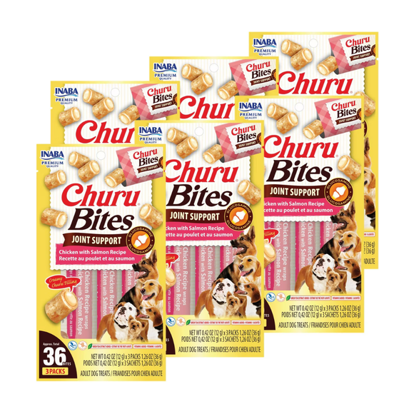 Inaba Churu Bites Joint Support Dog Treats (3 packs) - Chicken with Salmon Recipe / 6-pack - Dog Treats 8