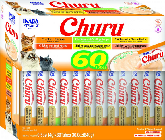 Inaba Churu Chicken Variety Pack Grain-Free Lickable Treat for Cats - Variety 6 - 60-count (box) - Cat Treats 17
