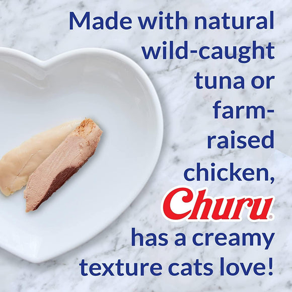 Inaba Churu Indoor Care Tuna Recipe Puree Grain-Free Lickable Treat for Cats 0.5-oz x 4-tubes - Cat Treats 4