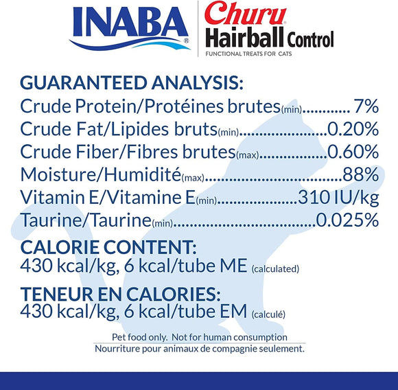 Inaba Churu Indoor Care Tuna Recipe Puree Grain-Free Lickable Treat for Cats 0.5-oz x 4-tubes - Cat Treats 8
