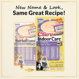 Inaba Churu Indoor Care Tuna Recipe Puree Grain-Free Lickable Treat for Cats 0.5-oz x 4-tubes - Cat Treats 2