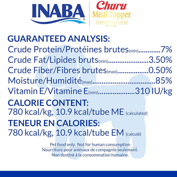 Inaba Churu Meal Topper Chicken with Cheese Recipe Dog Food 0.5-oz x 4-tubes - Dog Food 7