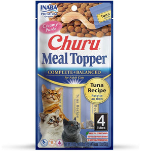 Inaba Churu Meal Topper Tuna Recipe Cat Food, 0.5-oz x 4-tubes
