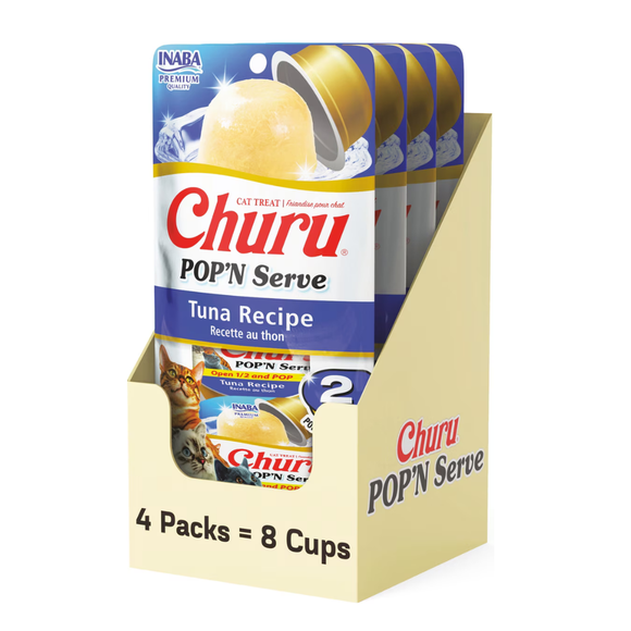 Inaba Churu Pop’n Serve Tuna Recipe Grain-Free Lickable Cat Treats 1.2-oz cup - 8 Count - Cat Treats 7