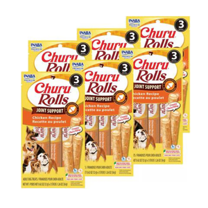 Inaba Churu Rolls Joint Support Dog Treats (3 sticks) - Chicken Recipe / 6-pack - 1