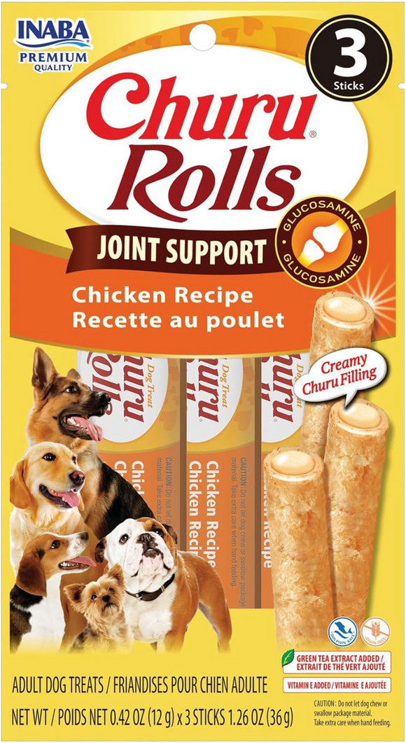 Inaba Churu Rolls Joint Support Dog Treats (3 sticks) - Chicken Recipe / 1-pack - 11