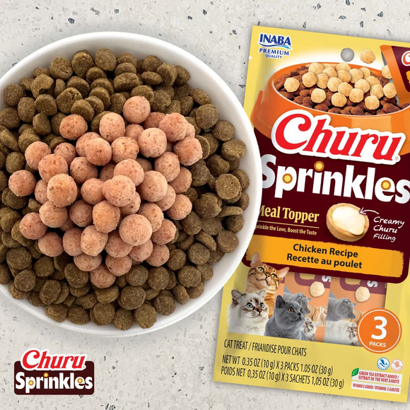 Inaba Churu Sprinkles Tuna Recipe Grain-Free Cat Treats & Meal Topper 0.35-oz tube (3 count) - Cat Treats 3
