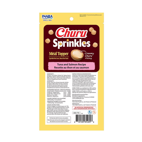 Inaba Churu Sprinkles Tuna & Salmon Recipe Grain-Free Cat Treats & Meal Topper 0.35-oz tube (3 count) - Cat Treats 5