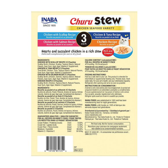 Inaba Churu Stew for Cats (1.4 oz x 12 puches) - Cat Food 15