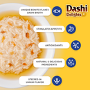 Inaba Dashi Delights Chicken with Tuna & Salmon Recipe Flakes in Broth Cat Food Topping 2.5-oz cup (Pack of 6) - Cat