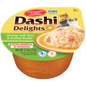 Inaba Dashi Delights Chicken with Tuna & Scallop Recipe in Broth Cat Food 2.5-oz - (Pack of 6) - Cat Food 1