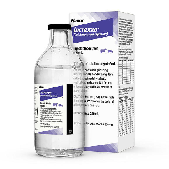 Increxxa (Tulathromycin) Injectable Solution - Respiratory Protection for Livestock - 250ml vial - 2
