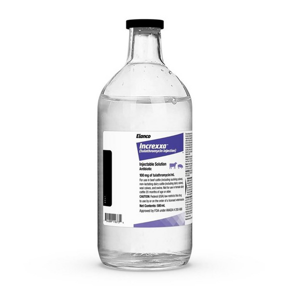 Increxxa (Tulathromycin) Injectable Solution - Respiratory Protection for Livestock - 500ml vial - 3