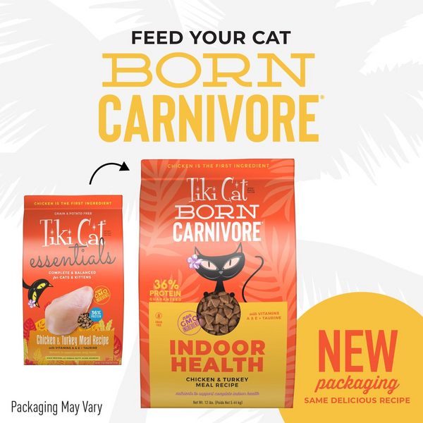 Tiki Cat Born Carnivore Indoor Health Chicken & Turkey Meal Dry Food for Cats