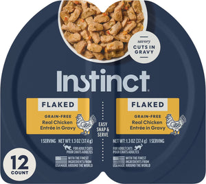 Instinct Flaked Grain-Free Entree in Gravy Wet Cat Food 2.64-oz case of 12 - Chicken - Cat Food 1
