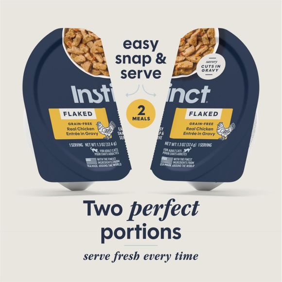 Instinct Flaked Grain Free Real Duck Entree in Gravy Wet Cat Food (2.64 oz split cup x 12 pack) - Cat Food 3