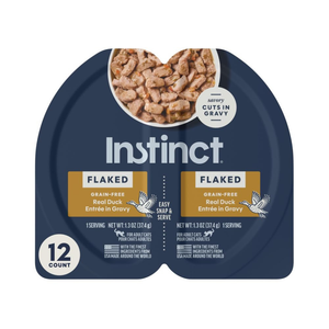 Instinct Flaked Grain Free Real Duck Entree in Gravy Wet Cat Food (2.64 oz split cup x 12 pack) - Cat Food 1