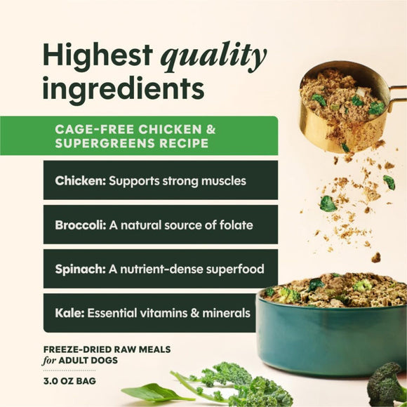 Instinct Fresh Dried Meal Blends Freeze-Dried Cage-Free Chicken & Supergreens Recipe for Dogs - Dog Treats 3