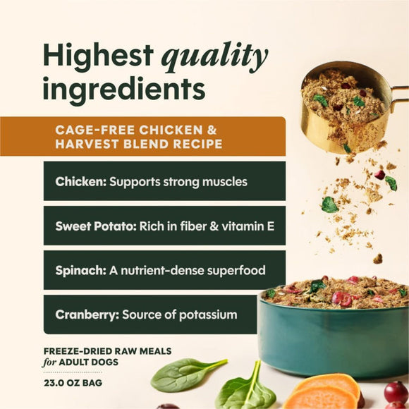 Instinct Fresh Dried Meal Blends Freeze-Dried Cage-Free Chicken & Harvest Blend Recipe for Dogs - Dog Treats 4